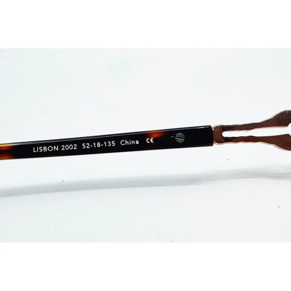 Twelve84 Lisbon 2002 Eyeglasses Womens Copper Gold Half Rim 52-18-135